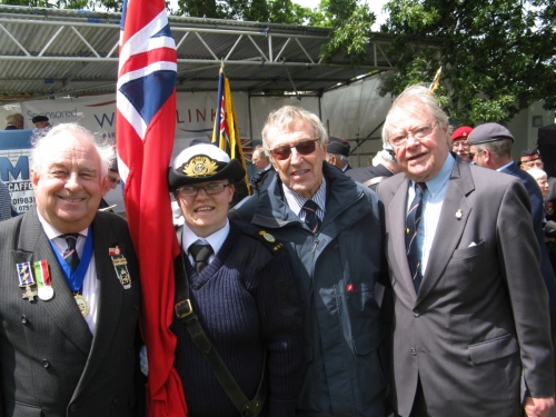 Armed Forces Day, Ryde June 2013. Martin Scott, Elizabeth Scott, Ted Sandle and Peter Burman.