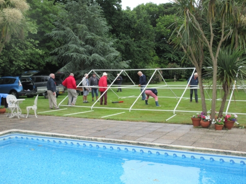 Erecting Marquee for the 2018 Garden Party - practice makes perfect!